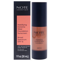 Mattifying Extreme Wear Foundation SPF 15 - 115 Ebony by Note Cosmetique... - $14.99