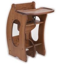 High Chair Desk Rocking Horse 3-in-1 Amish Handmade Children Furniture Solid Oak - £367.67 GBP