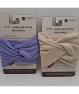 2 pk GYM+ Dressing Room Headband Terra Natural Designs Tan Lavendar - $20.50 CAD