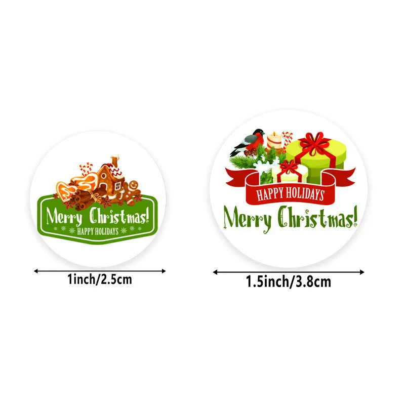 House Home 1/1.5Inch Cowhide Merry Christmas Snowman Old Man Sticker Christmas P - £19.98 GBP