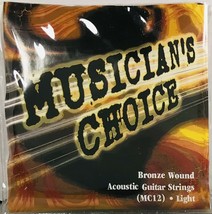 Musician&#39;s Choice Bronze Wound Acoustic Guitar Strings (MC12) Light NEW - £7.03 GBP