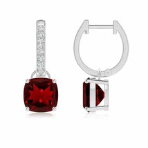 Authenticity Guarantee

ANGARA Cushion Garnet Drop Earrings with Diamond in W... - £1,005.52 GBP