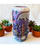 Holland House Large 8&quot; tall Hand Carved Candle Underwater Sea Dolphin Vtg  - $240.10 MXN