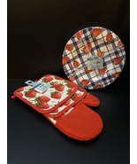 LOT of 7 Kitchen Set Pot Holders Oven Mitt Plates Fruit Strawberry Straw... - $17.79