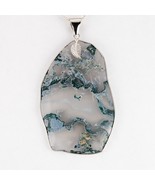 Bianco &amp; Verde Pizzo Agate Pendente Argento Sterling 23.5gr - $260.33 CAD