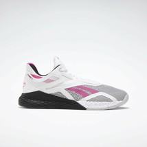 Reebok Women&#39;s Nano X Cross Trainer Sneaker FV6769 White/Black/Pink Size 9.5M - £82.57 GBP