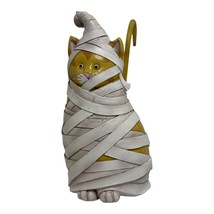 Cat Figurine Resin Orange Tabby Cat Bandages Mummy Cat Long Curled Tail Unmarked - £10.27 GBP