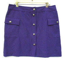 Brooks Brothers Red Fleece Purple Mini Skirt Signature Buttons Pockets S... - $33.24