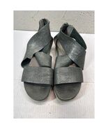 Eileen Fisher Genuine Leather Silver Metallic Sport Cross Strappy Sandal... - $56.27 CAD