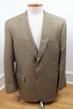 Jos A Bank 44R Gold Brown Houndstooth Silk Wool Gordon Sport Coat Jacket - £42.33 GBP