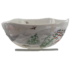 Juliska Berry &amp; Thread North Pole Scalloped Edge 10&quot; Serving Bowl Christmas - £93.84 GBP