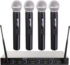 Gemini - UHF-04M - 4-Channel UHF Handheld Microphone Set w/Receiver - £157.28 GBP