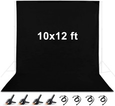 10 x 12 ft Black Backdrop Polyester Fabric Chromakey Black Backdrop Background f - £44.77 GBP