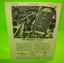 Big Bertha Pinball Machine Marketplace Magazine Game Art AD 1981 Daval Mfg. Co. - £16.70 GBP