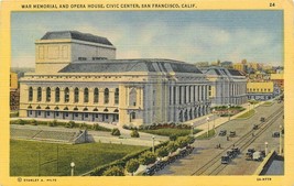 Linen Postcard CA Da176 War Memorial and Opera House Civic Center San Francisco - $5.94