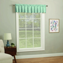 Home Solid Color Tailored Textured Window Valance, Aqua, Size: 56&quot; W x 1... - £8.15 GBP