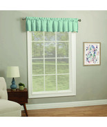 Home Solid Color Tailored Textured Window Valance, Aqua, Size: 56&quot; W x 1... - £8.23 GBP
