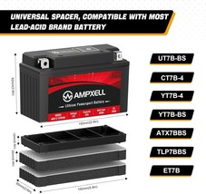 YT7B-BS 240 CCA Lithium Motorcycle Battery 12V 4Ah 48WH Replacement - $69.99
