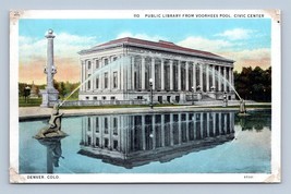 Public Library from Voorhees Pool Denver  Colorado CO  UNP WB Postcard M1 - £3.83 GBP