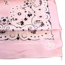 Paisley Bandanna Handkerchief Light Pink 100% Cotton Made in USA 21 inch - $9.89