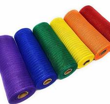 LGBTQ Rainbow Pride 10&quot; Deco Poly Metallic Foil Mesh Ribbon Rolls (Red, Orange,  - £40.60 GBP