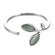 Korean Ins Fashion Style Simple and Fresh Temperament Leaf Opal Open Leaf Bracel - £8.65 GBP