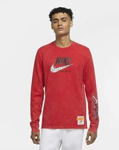 Nike Men&#39;s Sportswear Wash Drip L/S Shirt Vintage Style Asst. Sizes DC2724 657 - £23.50 GBP