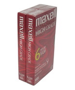 Maxell High Grade 6 Hour T-120 Blank VHS Sealed Tapes 2 Pack