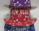 Lot of 3 Beistle Happy New Year Paper Top Hat, Assorted Colors, Age 14+ - £11.83 GBP