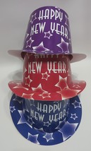 Lot of 3 Beistle Happy New Year Paper Top Hat, Assorted Colors, Age 14+ - £11.86 GBP