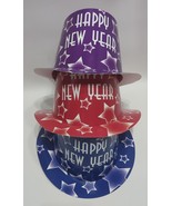 Lot of 3 Beistle Happy New Year Paper Top Hat, Assorted Colors, Age 14+ - $272.68 MXN