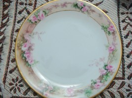 Antique Limoges D &amp; C (Delinnieres &amp; Co.)  France plate roses and garlands - £28.85 GBP