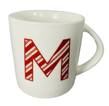 Wondershop Coffee Mug Letter M Red Candy Cane Stripe Initial Monogram Hot Cocoa - £17.09 GBP