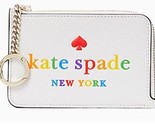 Kate Spade L-Zip Card Holder Pride Rainbow White Wallet K7631 NWT $189 R... - $73.25