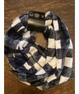 Scarf Black & White Plaid Infinity Scarf 33x6 Fleece Soft New Virah Bella