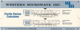 Vintage Engineering Slide Rule Ferrite Device Calculator [Western Microw... - $14.95