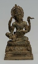 Ancien Java Style Indonésien Majapahit Assis Bronze Vishnu Statue - 29cm/12 &quot; - £772.09 GBP