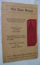 c1920 ANTIQUE OLD TIME SONGS SC WELLS SHILOH COUGH SYRUP LEROY NY ADVERT... - £8.03 GBP