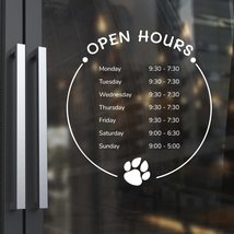 Customizable Business Store Hours Animal Decal - Customized Storefront Hours Cir - £9.46 GBP+