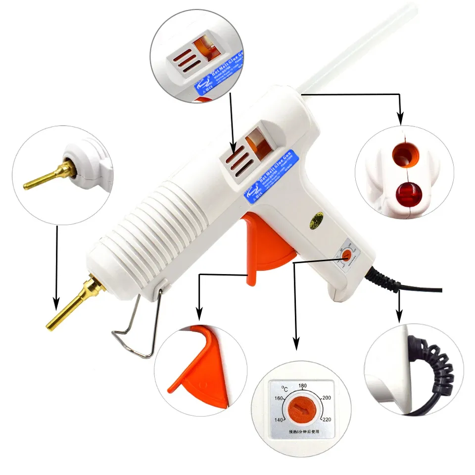 150W 100W Hot Melt Glue  with Temperature Control Thermostat 5 Free Glue Sti for - £205.41 GBP