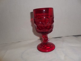 Viking Glass Ruby Red Georgian 5 1/8&quot; Stemmed juice glass (Honeycomb) - £7.90 GBP