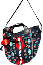 STEVEN Madden Jariele crossbody tote beaded embroidered pom tassel hobo bag - $624.38 MXN
