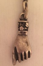 Vintage Moroccan Hand Carved Silver Keychain-Hand of Fatima - £7.82 GBP