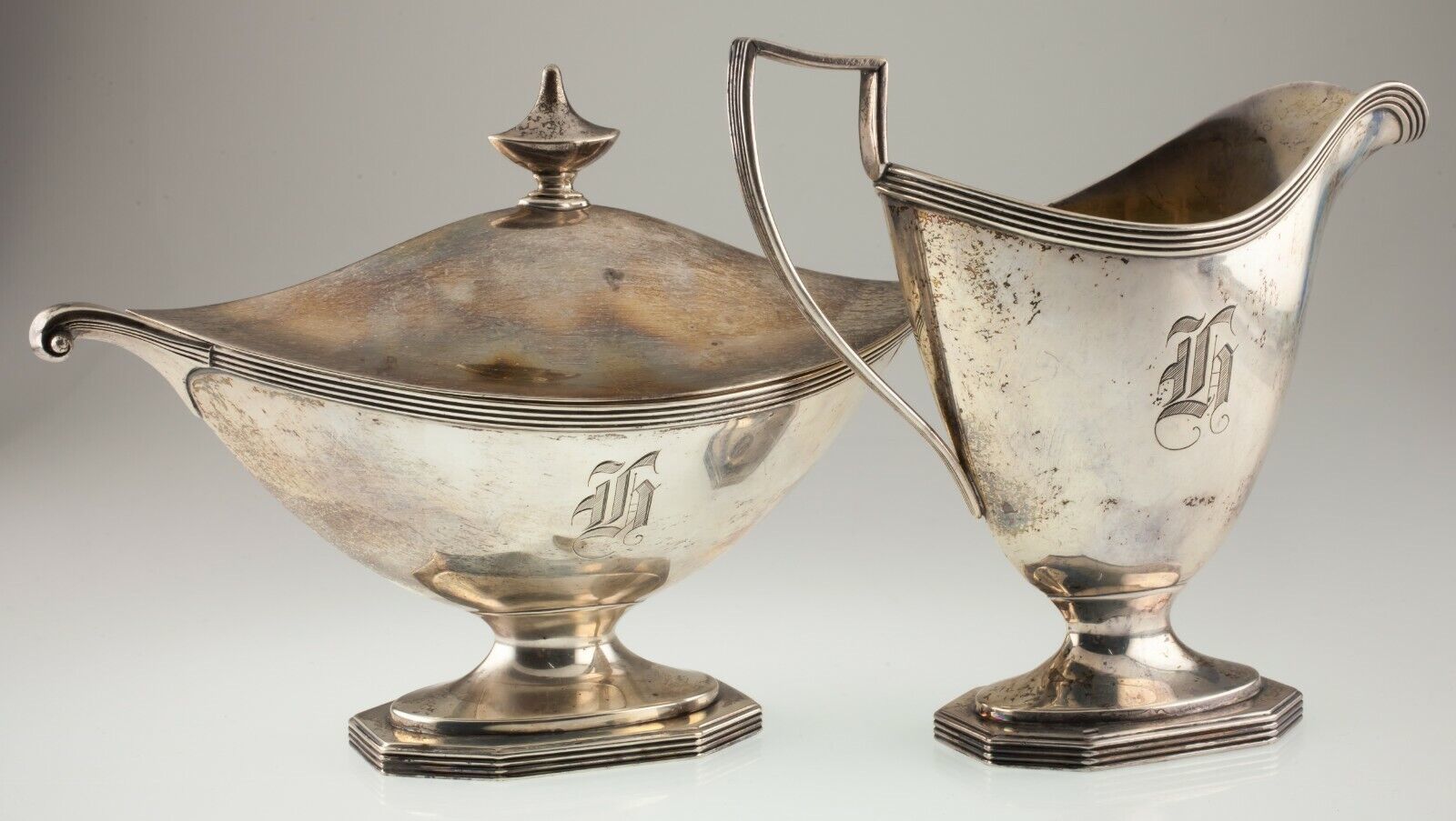 Gorham Sterling Silver Holloware Sugar and Creamer A9163 and A9164 - $935.55
