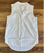 Style &amp; Co Womens Sleeveless Bright White  Popover Top  Size S EUC - $18.81