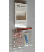 Pack of 24 Pikabows Press-On Glue Nails Pink Acrylic Reusable for Women - $12.40 CAD