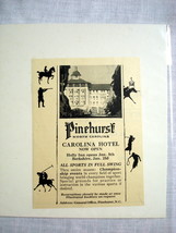 Advertisement from 1924 The Carolina Hotel, Pinehurst, North Carolina - £7.90 GBP