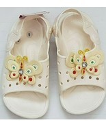 Baby Girls Toddler Sandals Shoes Size 5 Off White With Butterflies New D... - $13.70 CAD