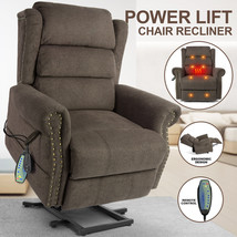 Brown Full Auto Electric Power Lift Massage Chair Recliner Vibrate Heat W/Remote - £516.37 GBP