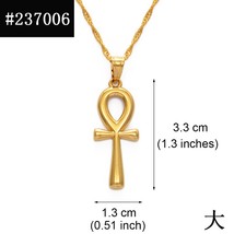 Anniyo 3.3cm Egyptian Cross Pendant Ankh Necklace Women Men Gold Color African C - £13.32 GBP